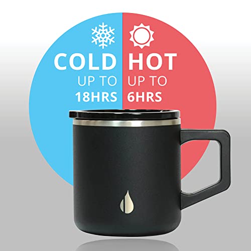 Insulated Coffee Mug with Lid & Handle, Triple Wall Stainless Steel, 16oz X529