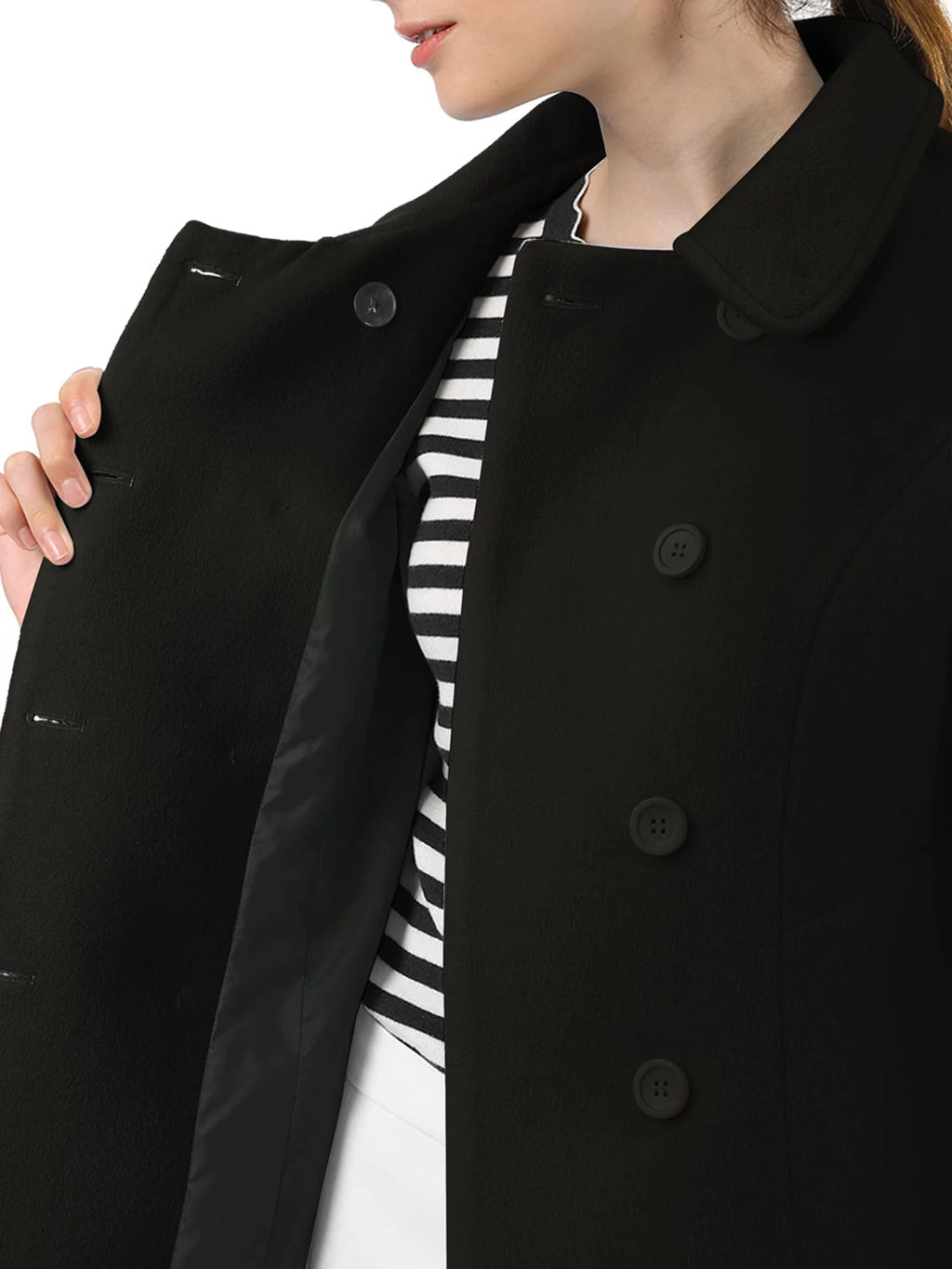 Women's Peter Pan Collar Double Breasted Winter Trench Coat V688