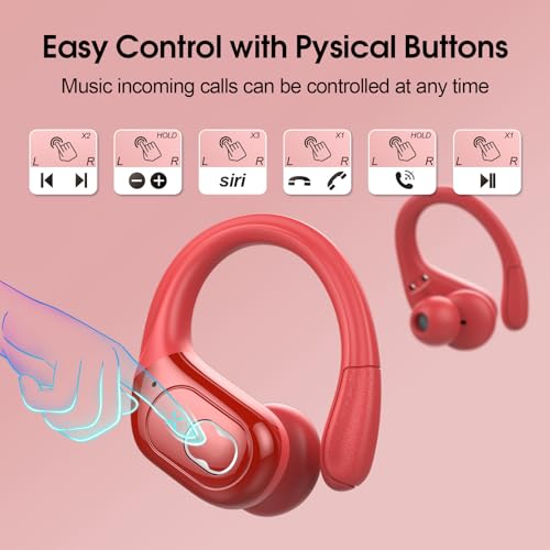 Wireless Earbuds Bluetooth 5.4 with Earhooks, IPX7 Waterproof P475856