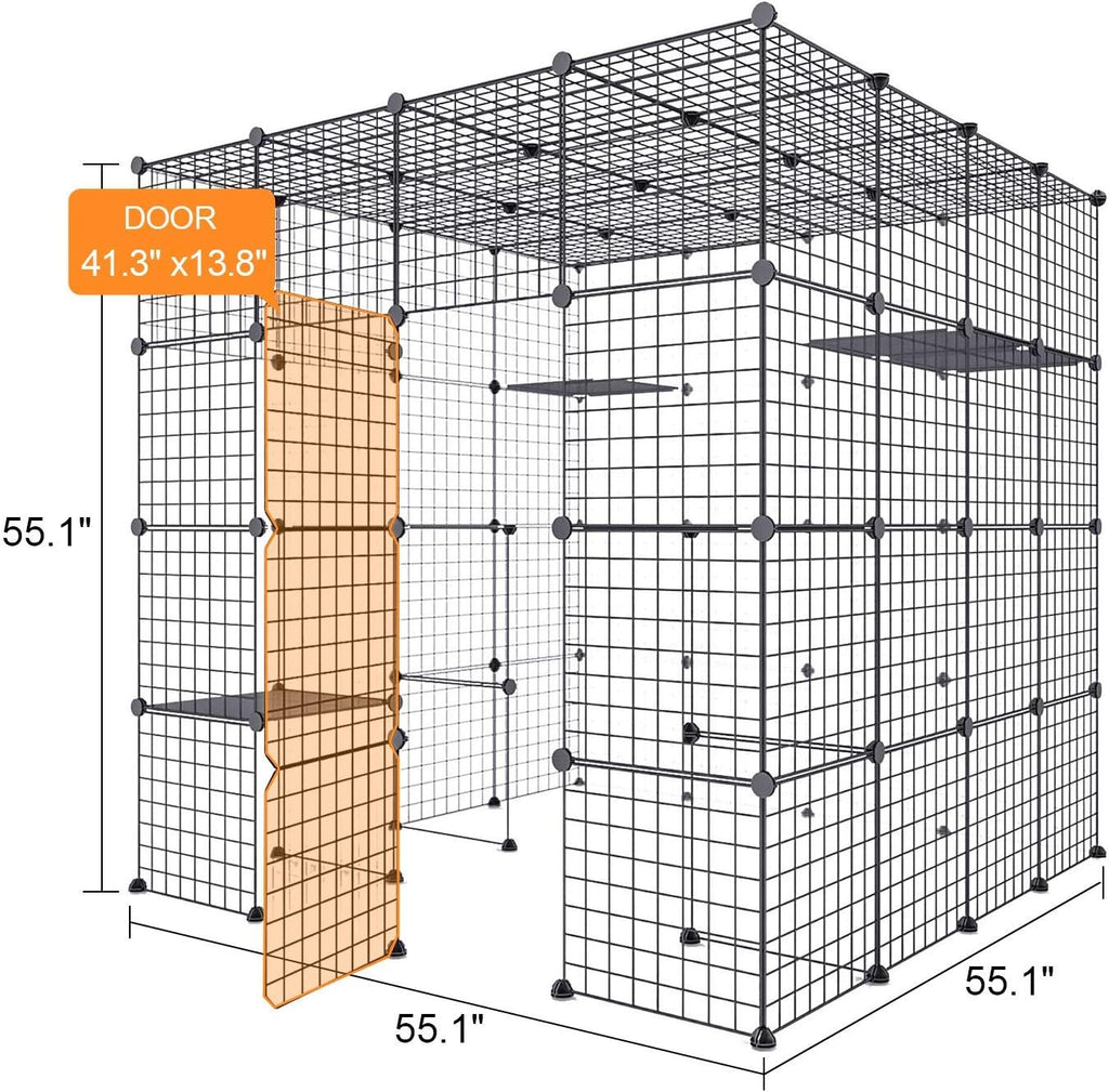 Large Cat Cage Indoor DIY Cat Playpen Detachable Metal Wire Kennels Crate N897