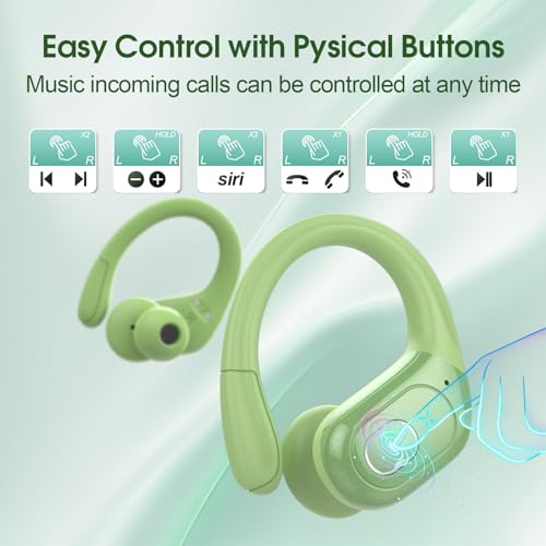 Wireless Earbuds Bluetooth 5.4 with Earhooks, IPX7 Waterproof P475856