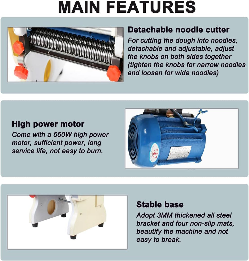 Electric Pasta Maker Noodle Machine with Adjustable Thickness E875
