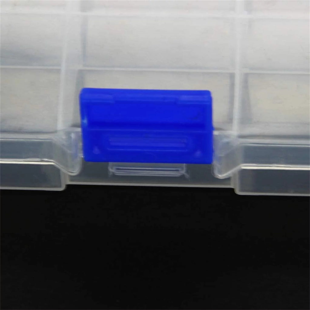 Plastic Component Storage Box with 15 Removable Grids, Transparent, 2-Pack I72457