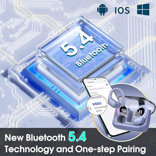 Wireless Earbuds Bluetooth 5.4 with Earhooks, IPX7 Waterproof P475856