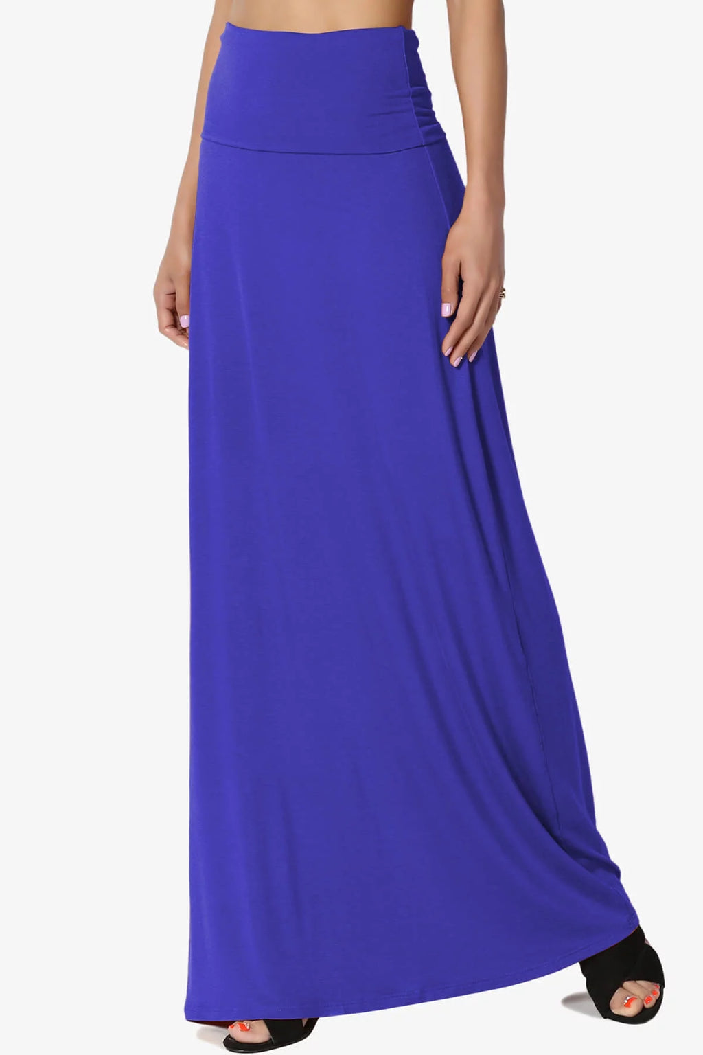 Women's Casual Draped Jersey Maxi Skirt Y8012