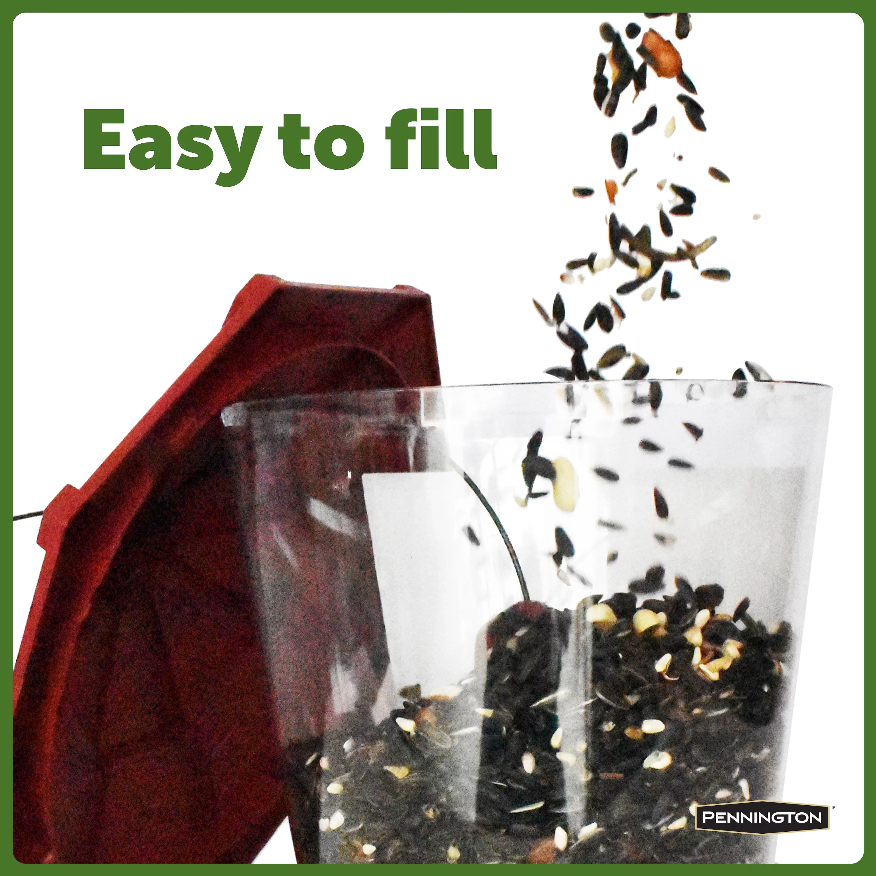 Red Recycled Plastic Wild Bird Hopper Feeder, 7 lb, 2 Pack K418
