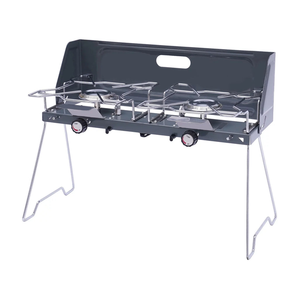 Portable 2-Burner Butane Camping Stove with Grill K5473