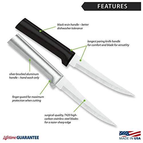 Paring Knife with Stainless Steel Blade and Aluminum Handle, 8-3/8 Inches M279
