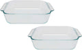 Pyrex 222 Square Clear Glass Baking Dish - 2 Pack Made in the USA
