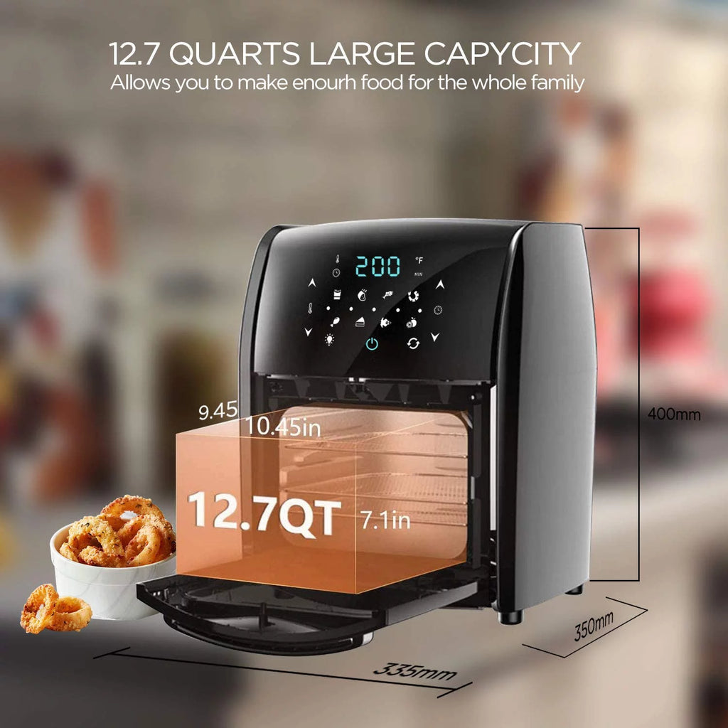 Digital Air Fryer Oven 12.7 Qt, Rotisserie, Dehydrator, Black Q182611