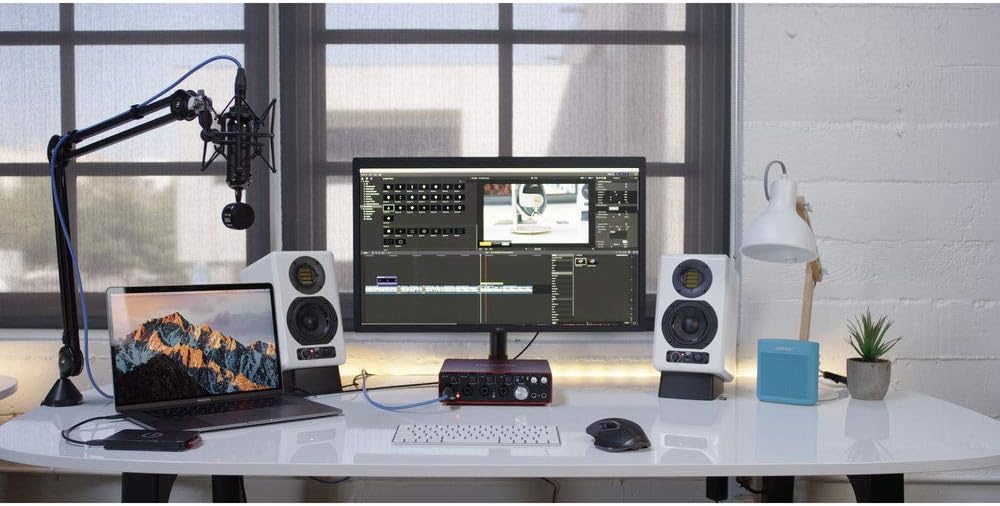 Condenser Microphone Bundle with Audio Interface, Headphone, Mic Stand & XLR Cable M87645
