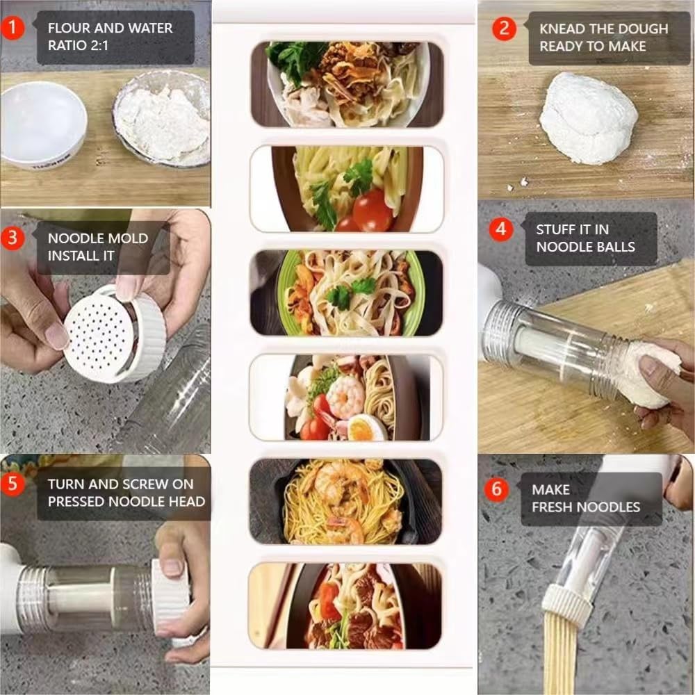 Handheld Electric Pasta Maker with Moulds and Cleaning Brush U540228