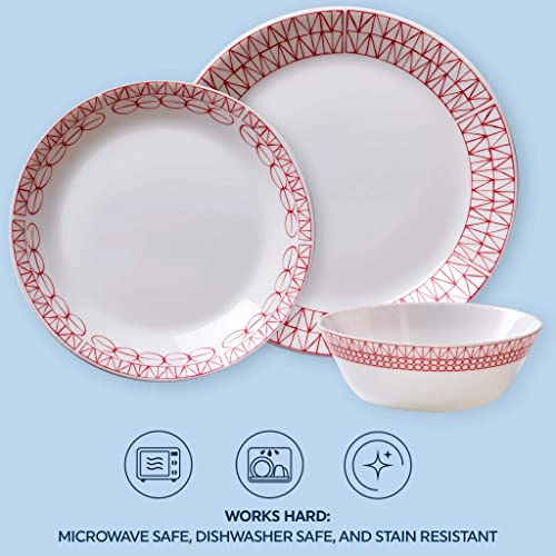 12-Pc Dinnerware Set, Service for 4, Microwave and Dishwasher Safe M1771