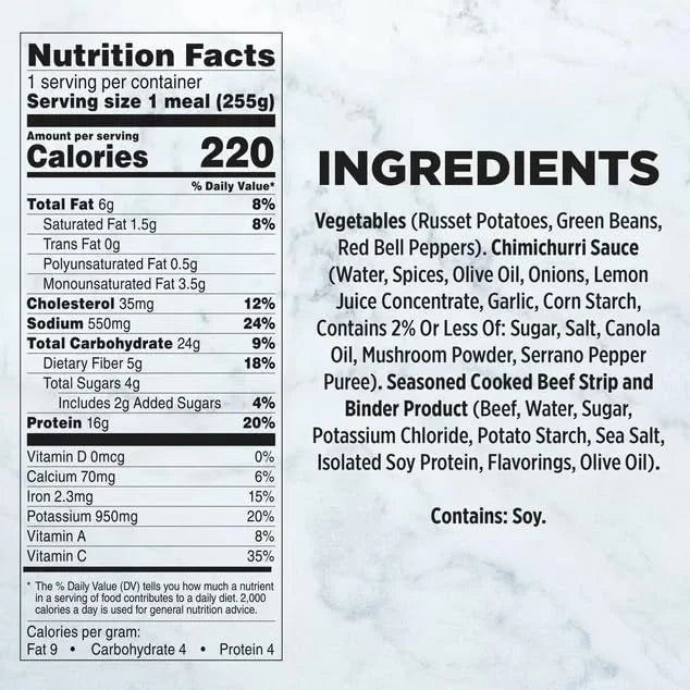 Beef Chimichurri Frozen Meal, 9 oz, Pack of 6 N7001