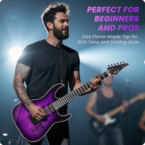 Solid Body Electric Guitar Kit with 24 Frets, HSS Pickup, Black R4019