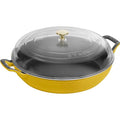 STAUB Braiser with Glass Lid, 3.5-Qt, Cherry