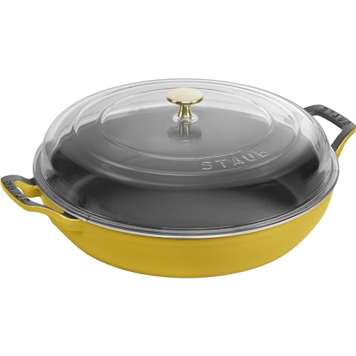 STAUB Braiser with Glass Lid, 3.5-Qt, Cherry