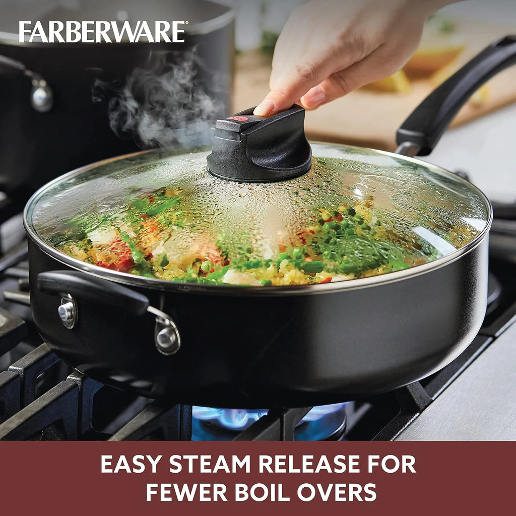 Nonstick Jumbo Cooker/Saute Pan with Lid, 6 Quart H87101