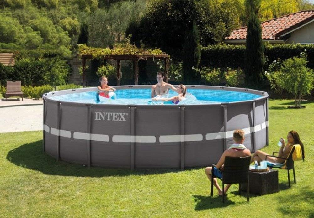18ft x 52in Above Ground Pool Set with Sand Filter Pump, Ladder, Ground Cloth & Cover K5749