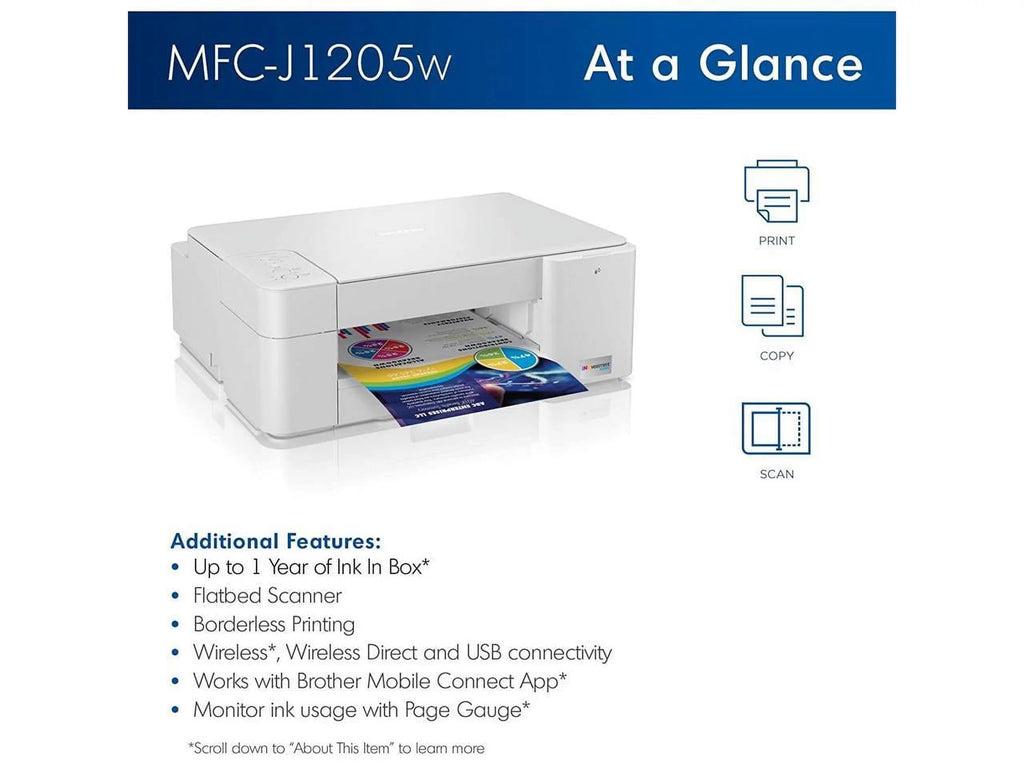 Wireless Multi-Function Color Inkjet Printer with Up to 1-Year of Ink In-box J9549