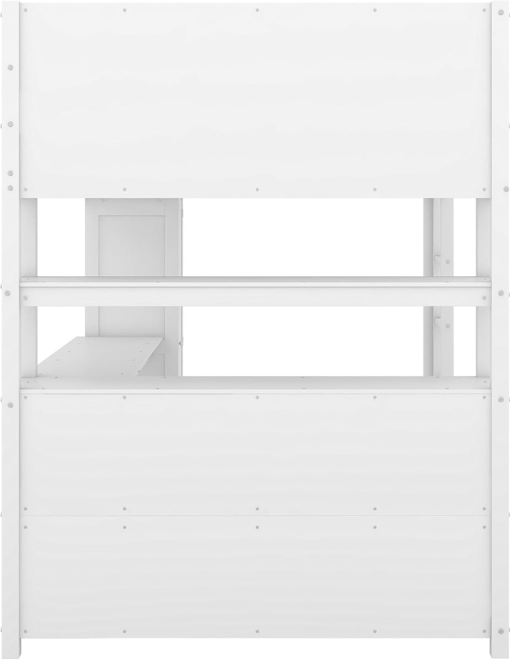 Full Size Loft Bed with Built-in Desk and Bookshelf W312794