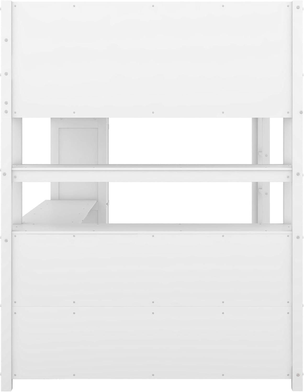 Full Size Loft Bed with Built-in Desk and Bookshelf W312794