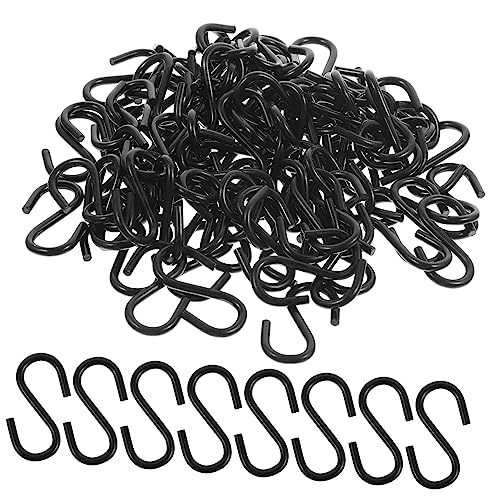 100pcs S Hook Home Hooks Closet Clothes Hanger Metal Punch Hook Hanging Holder Household Hooks Wardrobe Storage Hook Punch Hooks Bathroom S-Design Hooks Multipurpose Hook