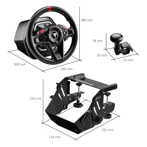 SimTask Steering Kit with Adjustable Clamp and Spinner Knob for Truck and Farm Simulation Gaming J334