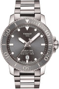 Tissot mens Seastar 1000 Powermatic 80 316L stainless steel case Swiss Automatic Watch, Grey, Stainless steel, 21 (T1204071108101)