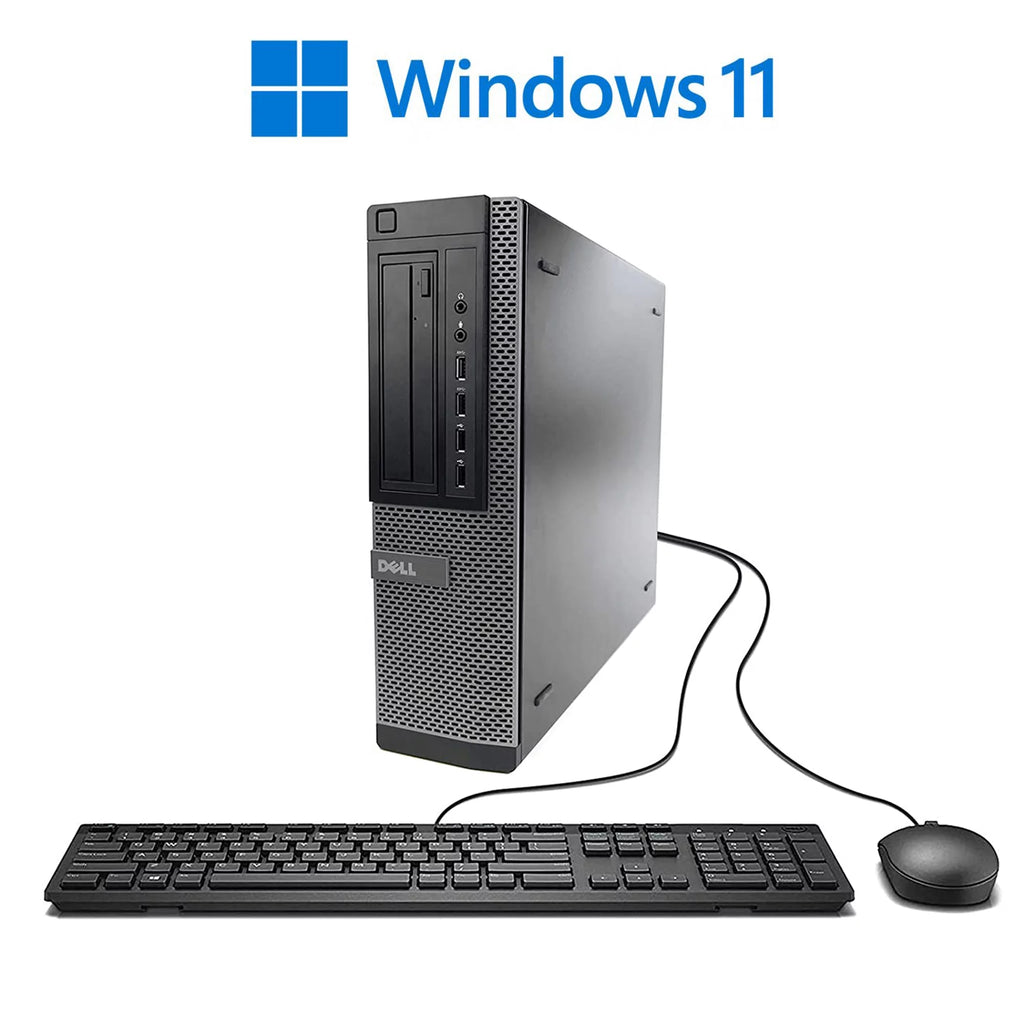 Used Dell OptiPlex 990 Desktop Computer PC, 3.10 GHz Intel Core i5 Quad-Core Gen 2, Dual Monitor Computer Bundle 8GB 1TB with 2x 22" LCD's Wi-Fi Windows 11 64bit