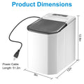 Countertop Ice Maker, Max 33Lbs/24H, 9 Bullet-Shaped Ice Cubes Ready in 6 Mins, iMounTEK Self-Cleaning Portable Ice Maker Machine with Ice Scoop and Basket for Home/Kitchen/Party (White)
