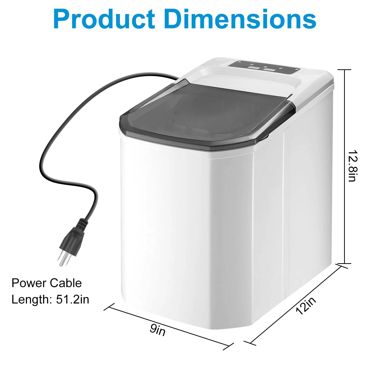 Countertop Ice Maker, Max 33Lbs/24H, 9 Bullet-Shaped Ice Cubes Ready in 6 Mins, iMounTEK Self-Cleaning Portable Ice Maker Machine with Ice Scoop and Basket for Home/Kitchen/Party (White)