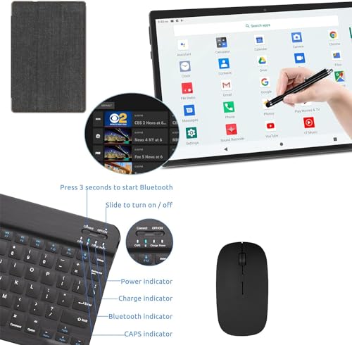 Tablet 10 inch with Keyboard Case, 12GB RAM, 1280x800 IPS HD Touch Screen E354