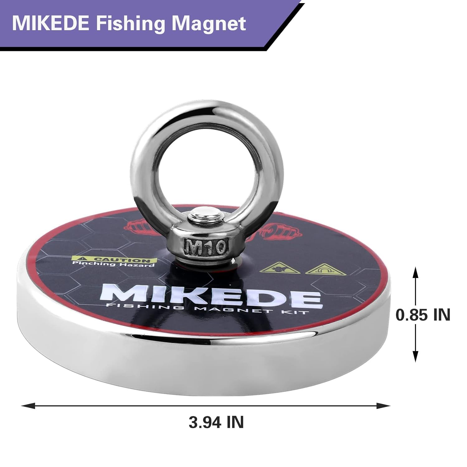 Fishing Magnets Kit with Heavy Duty Rope, 100mm Neodymium Magnet for River Retrieving, Pack of 2 D937518