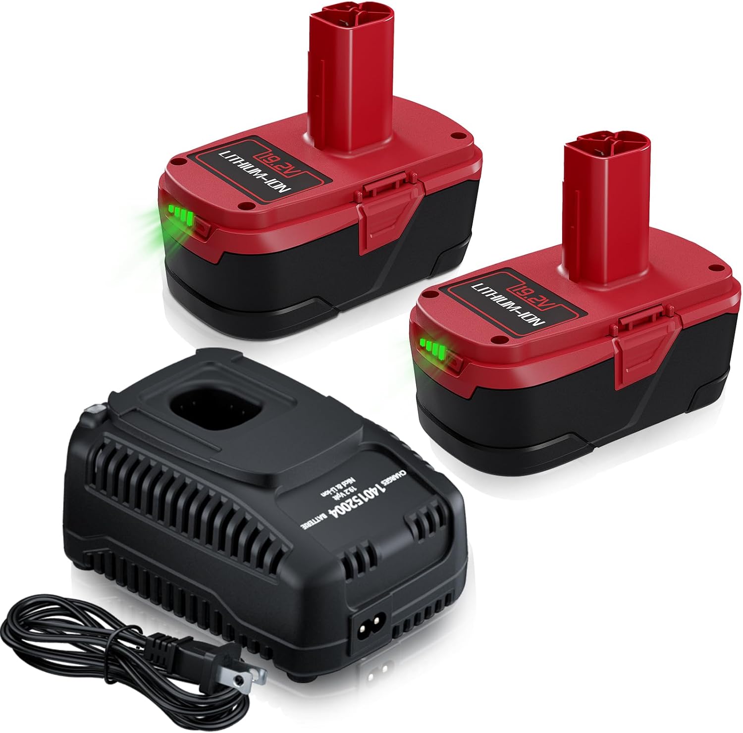7.0Ah Replacement for Craftsman 19.2 Volt Battery, Compatible with Craftsman 19.2 Volt Battery and Charger Set C3 1323903 130279005 130211004 11045 315.115410 with 19.2V Battery Charger (2Packs)