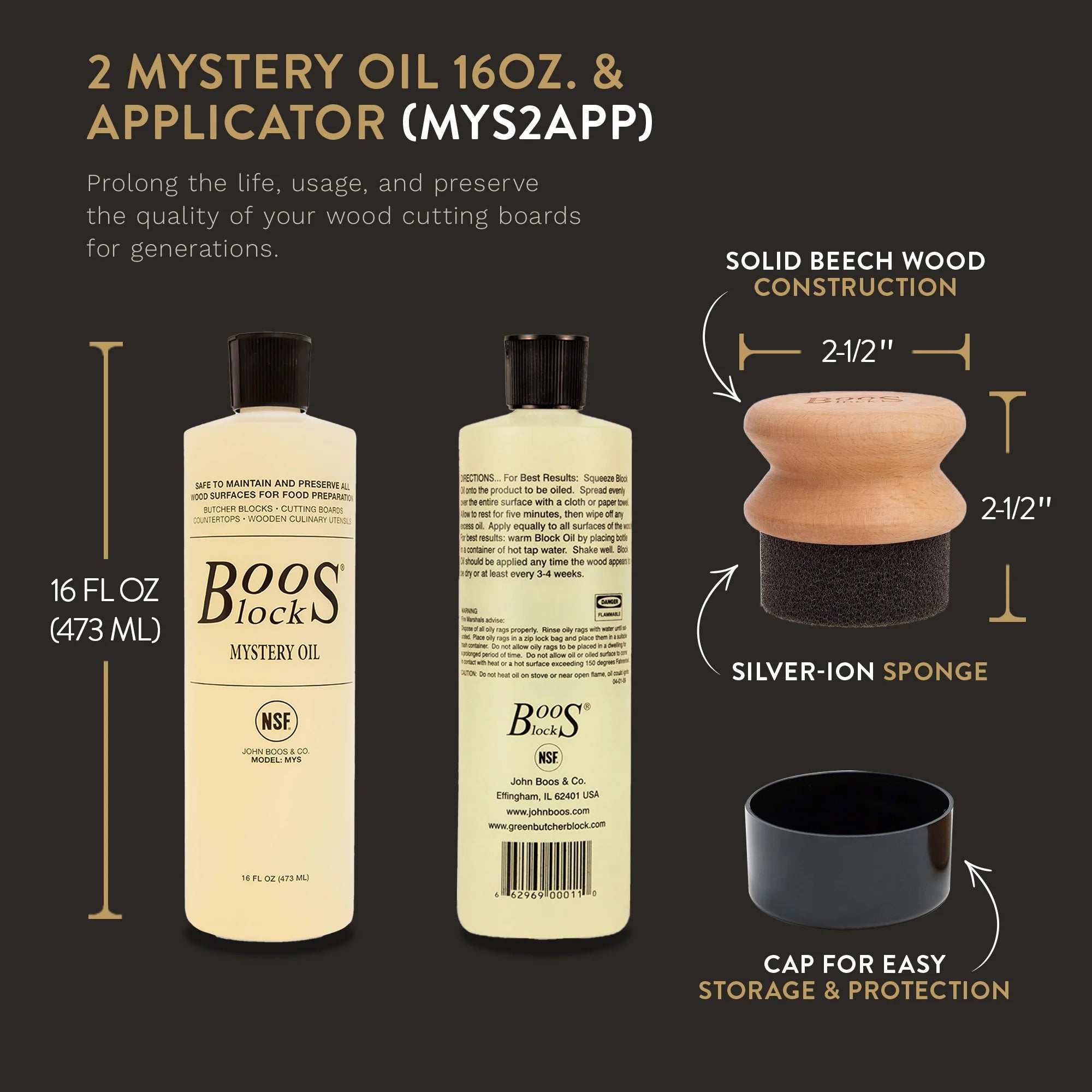 Cutting Board Care Oil and Applicator Set T8987