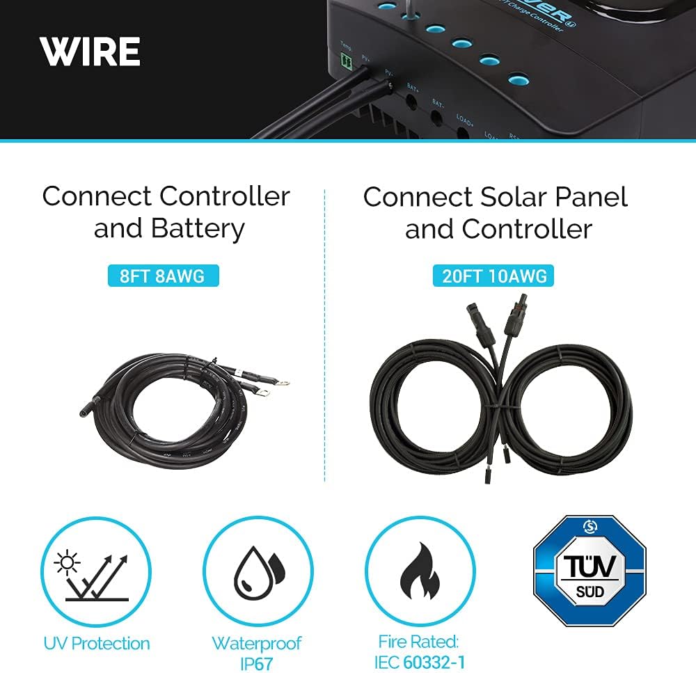 400W 12V Monocrystalline Solar Panel Kit with MPPT Charge Controller for RV, Boats, Off-Grid M882123