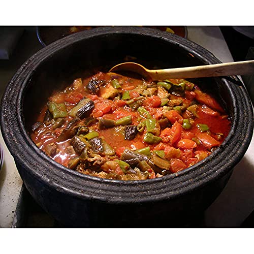 Clay Cooking Pot with Lid for Stove Top, Unglazed Traditional Casserole Q927