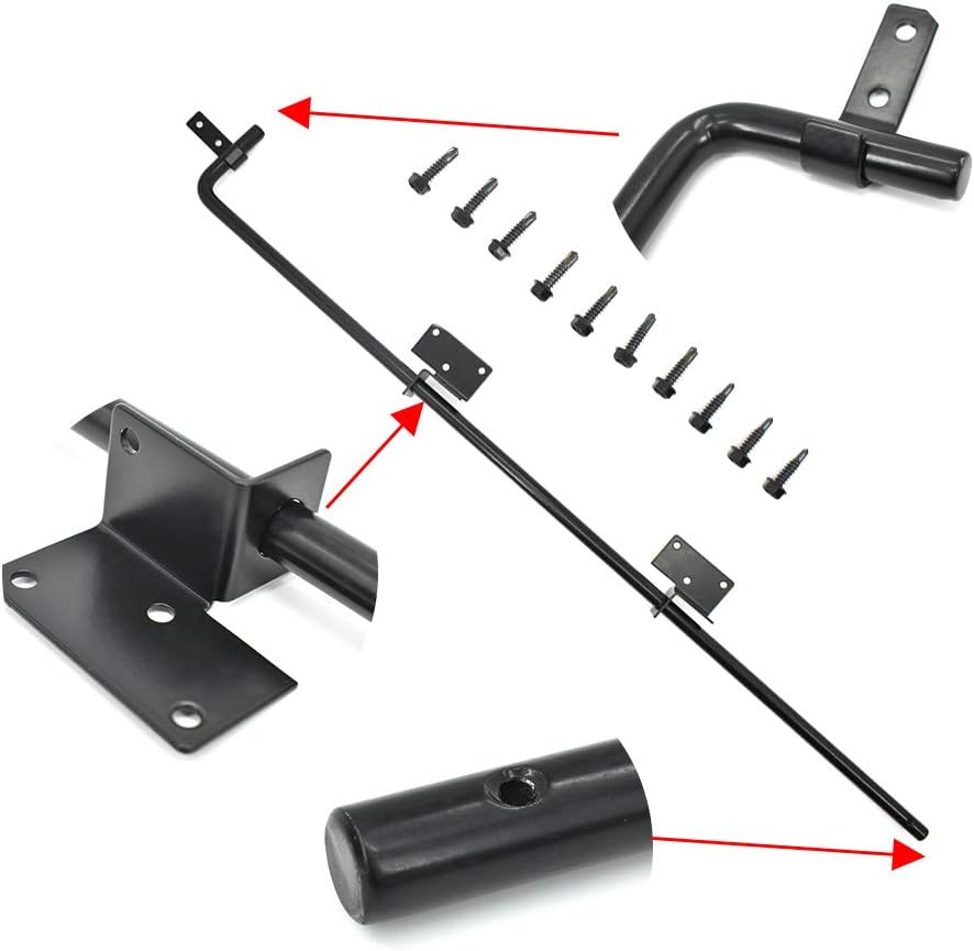 Heavy Duty Gate Drop Rod 36 inch Steel Black Finish - 2 Pack P1390