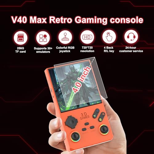 Handheld Game Console 4.0 Inch IPS Screen Retro Portable Arcade Y95927