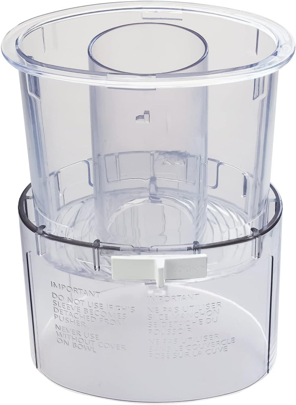 DLC-018BGTX (DLC-018BGTX-1) Large Pusher and Sleeve Assembly Fit for Food Processors, Compatible with Cuisinart Tritan Custom Food Processor DFP-14BCN, DLC-8S, DFP-14, DFP-11