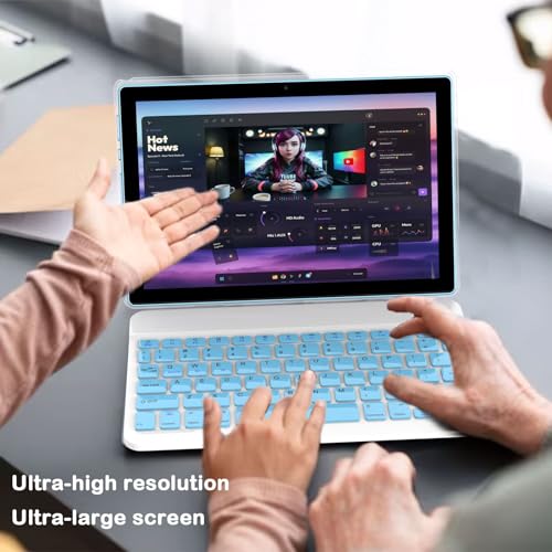 10 inch 2 in 1 Tablet with Keyboard Mouse Case Stylus, 8GB+64GB, IPS Touch Screen G53405