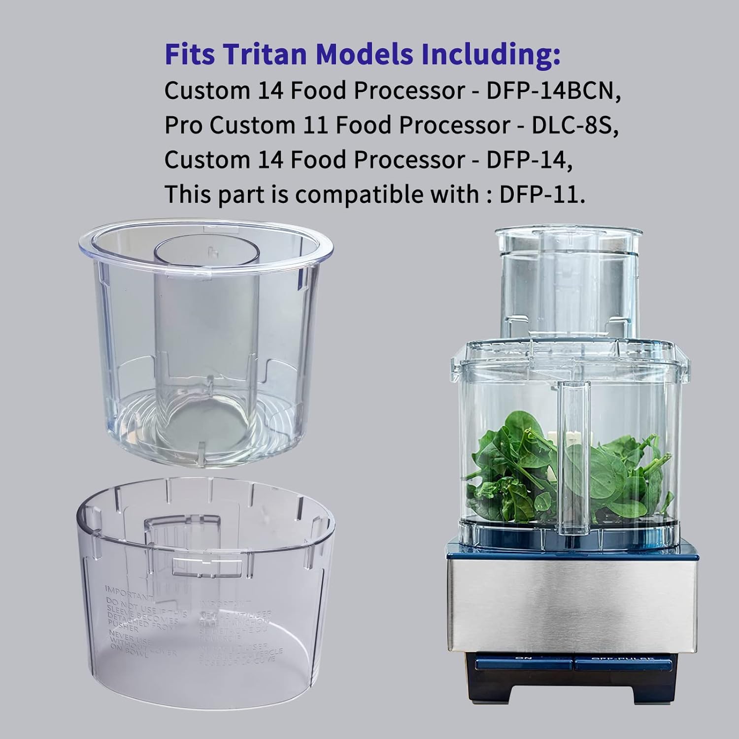 Large Pusher and Sleeve Assembly for Food Processors V34690