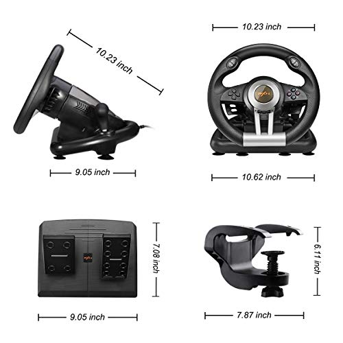 Xbox Steering Wheel 180° PC Gaming Racing Wheel with Linear Pedals and Paddles R493312