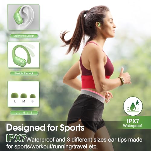Wireless Earbuds Bluetooth 5.4 with Earhooks, IPX7 Waterproof P475856