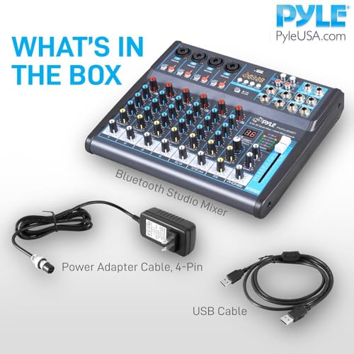 8 Channel Digital Audio Mixer with USB, Bluetooth, and DSP Effects A566796