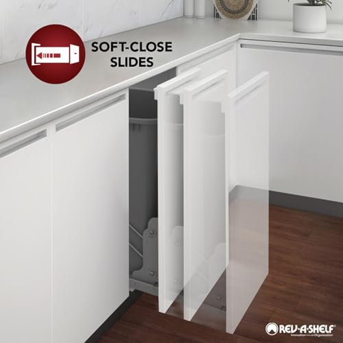 Pull Out Shelf Organizer for Kitchen and Bathroom Base Cabinets, Wooden Slide Out Rack with Soft-Close T187