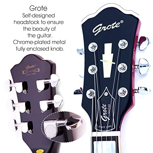 Semi-Hollow Electric Guitar with Stainless Steel Frets Red K5500