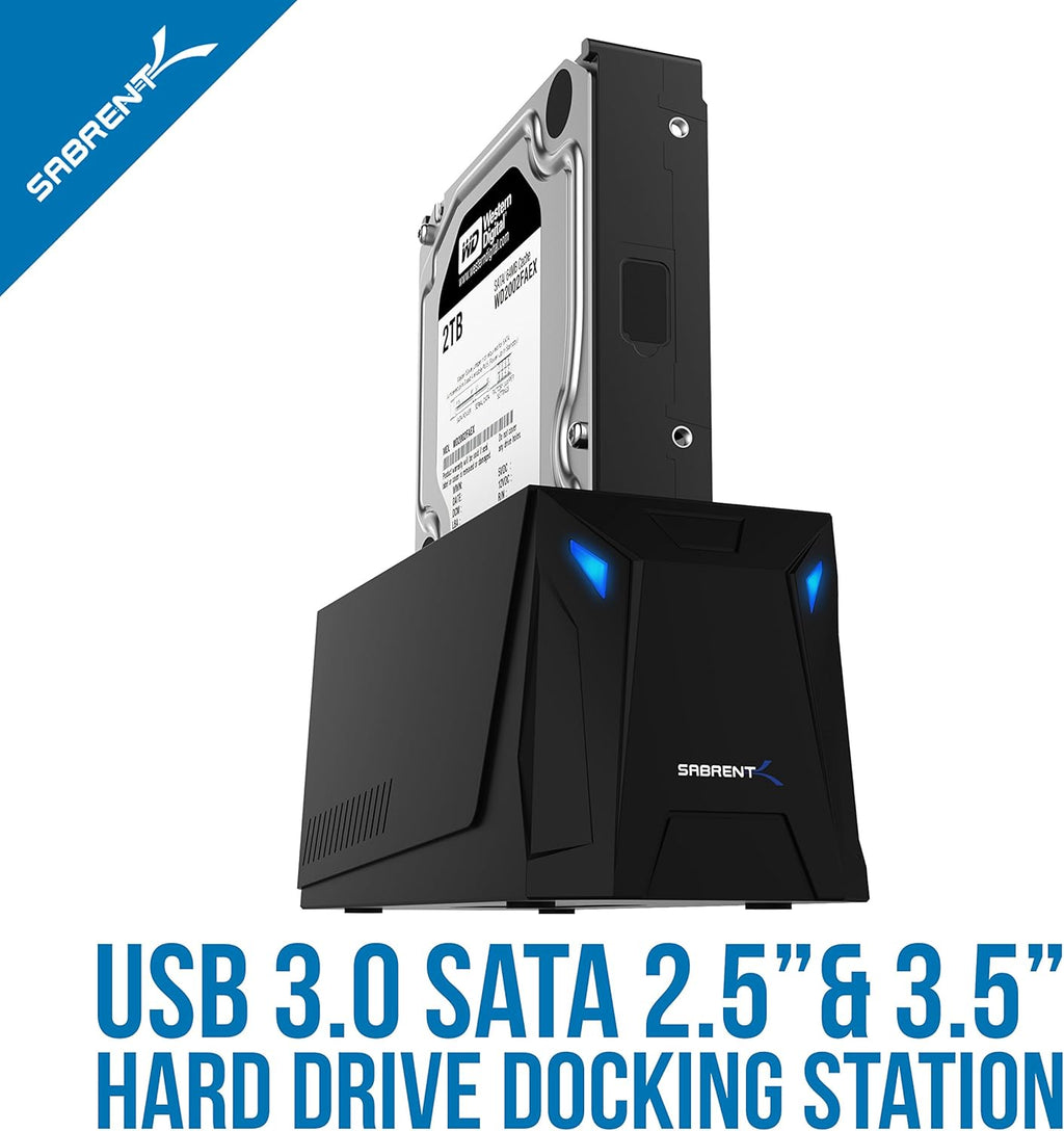 USB 3.0 to SATA Dual Bay External Hard Drive Docking Station for 2.5/3.5in HDD SSD with Cloner Function J42226