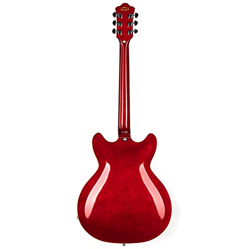 Semi-Hollow Electric Guitar with Stainless Steel Frets Red K5500